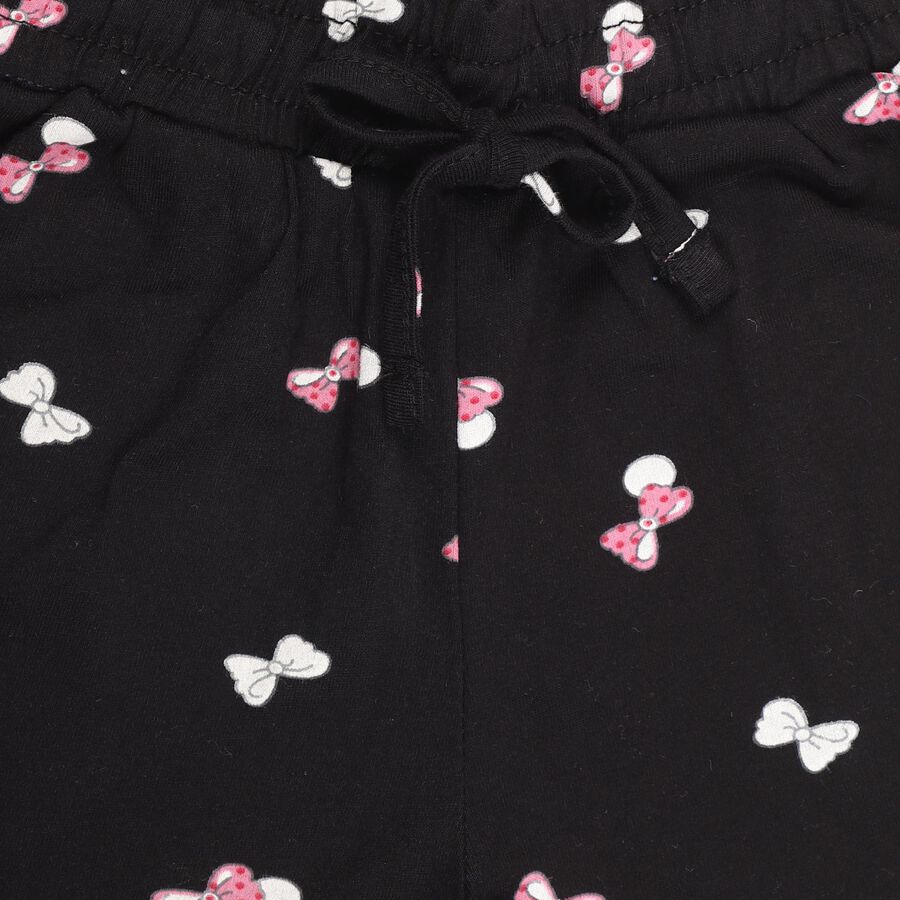 Girls' Black Printed Pull-Up Shorts, Black, large image number null