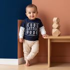Infants Navy Blue Cotton Crew Neck Regular T-Shirt, Navy Blue, small