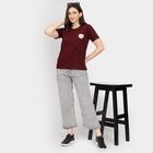 Ladies' Round Neck T-Shirt, Wine, small image number null