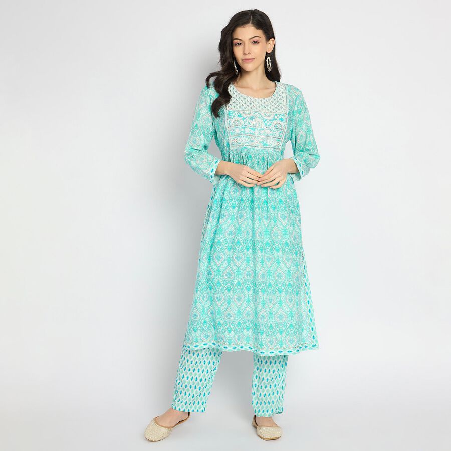 Ladies' Ethnic Set , Aqua, large image number null
