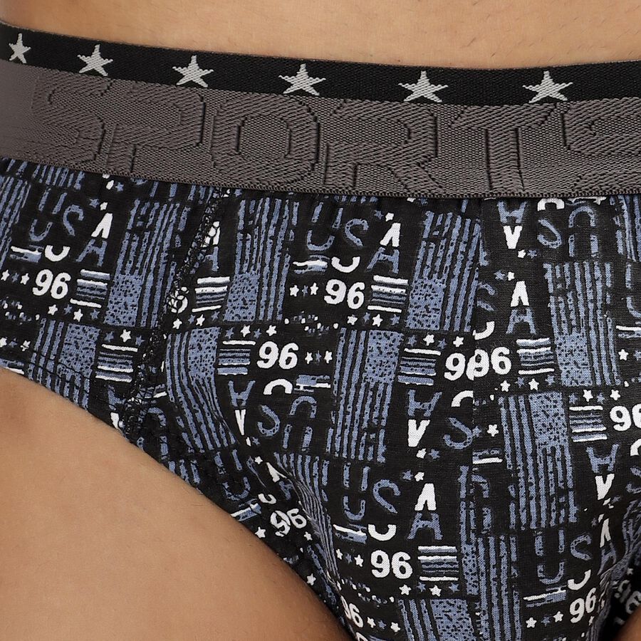 Men's 100% Cotton V-Cut Briefs, काला, large image number null