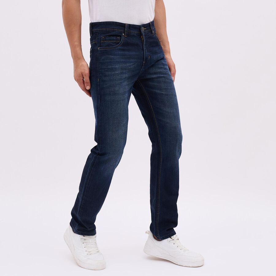 Men's Deep Indigo Straight Fit Classic Jeans, Dark Blue, large image number null