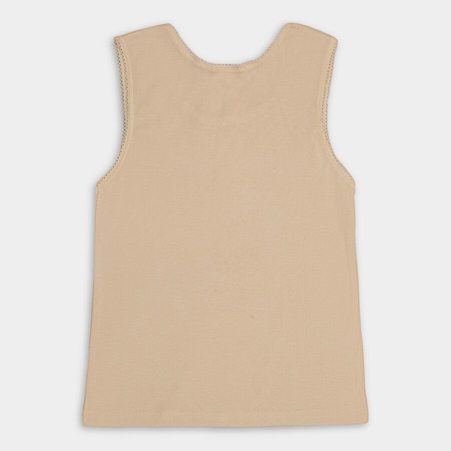 Girls' 100% Cotton Vest , गहरा पीला, large image number null