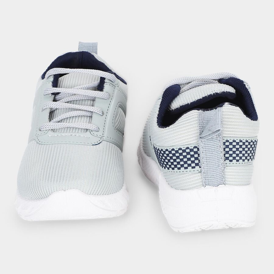 Boys Grey Lace-Up Sneakers, Grey, large