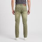 Men's Olive Green Slim Fit Faded Jeans, ओलिव, small