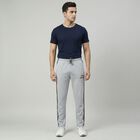 Men's Light Grey Regular Fit Track Pants, मिश्रित हल्का ग्रे, small