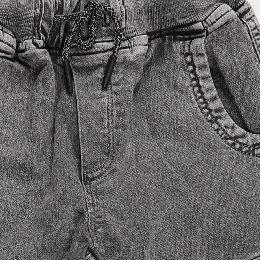 Boys Charcoal Grey Regular Fit Cargo Jogger Trousers, गहरा ग्रे, large image number null