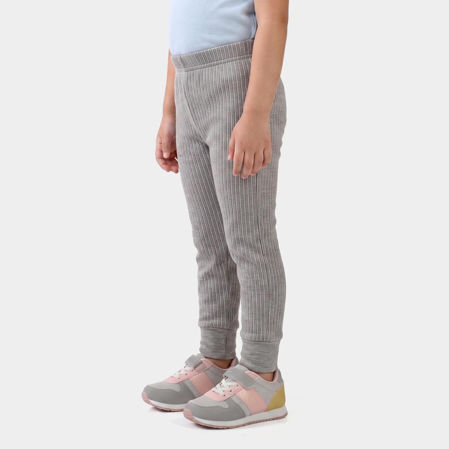 Girls Grey Long Johns Thermal, मिश्रित हल्का ग्रे, large