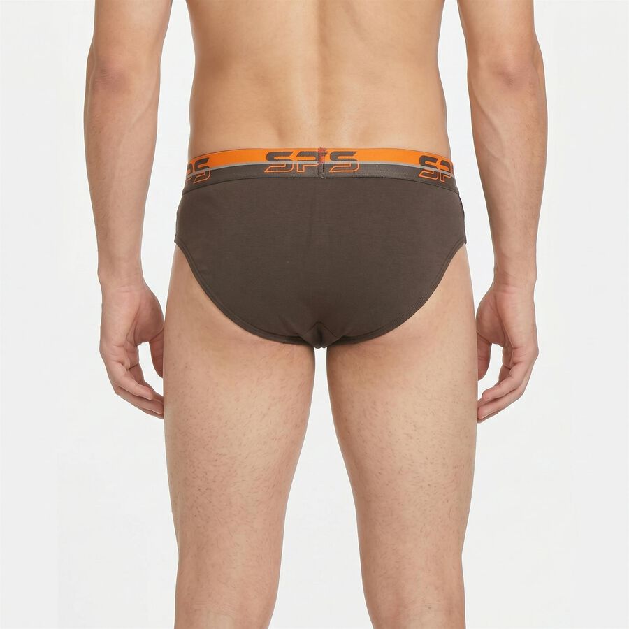 Men's Black Regular Fit Solid Briefs, Black, large