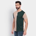 Men's 100% Cotton Round Neck Half Sleeves T-Shirt , Beige, small