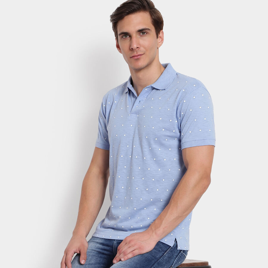 Printed Polo Shirt, Light Blue, large image number null