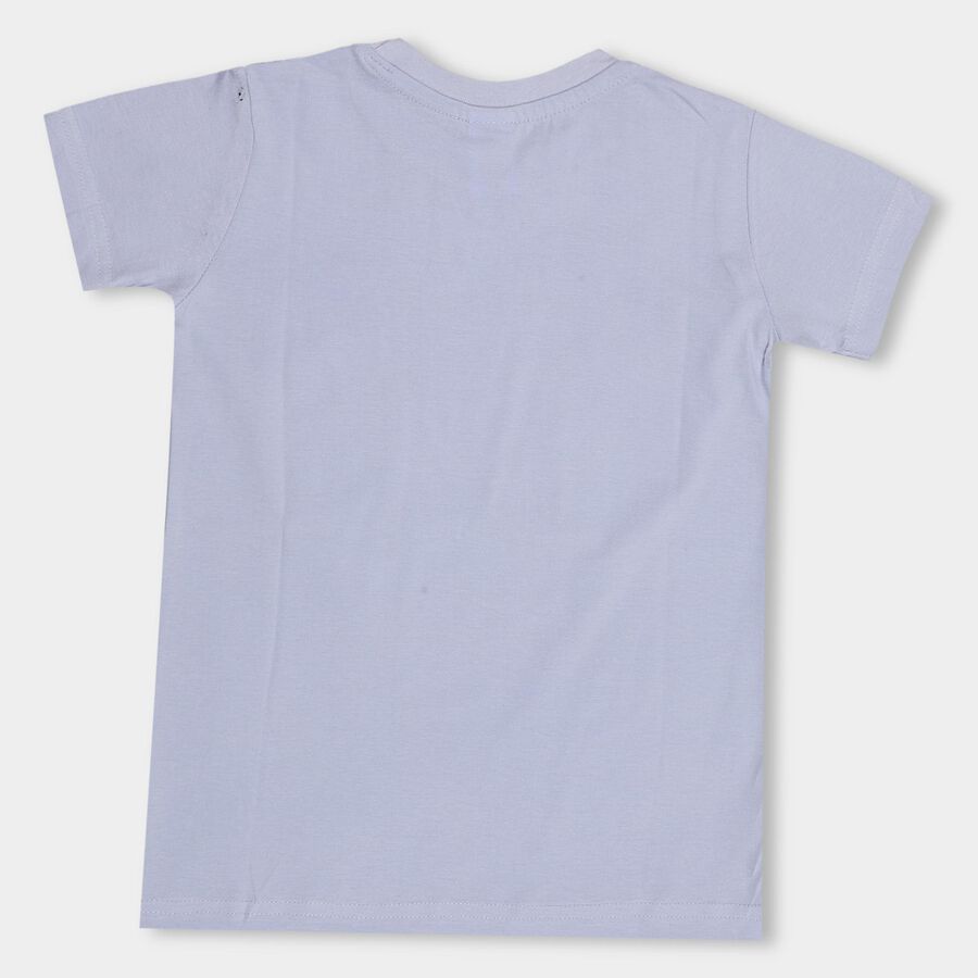 Kids' Light Blue Cotton Round Neck Casual T-Shirt, Light Blue, large image number null