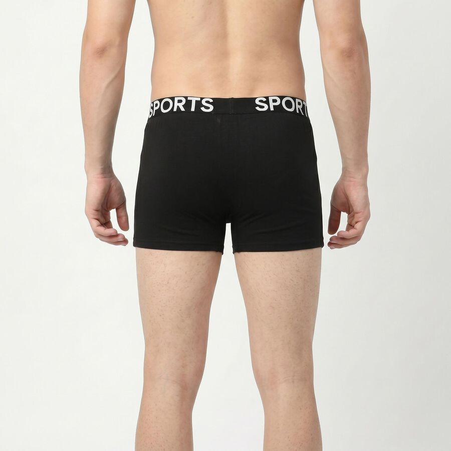 Men's Black Regular Fit Solid Trunks, Black, large