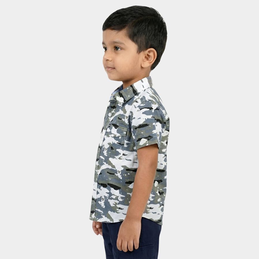 Boys' Casual Shirt, White, large
