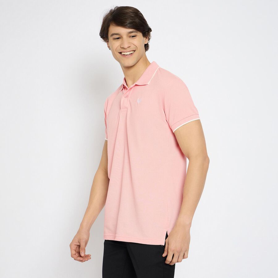Men's Collared Half Sleeves T-Shirt, पीच, large image number null