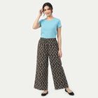 Women's Dark Grey Regular Fit Geometric Printed Palazzos, गहरा ग्रे, small