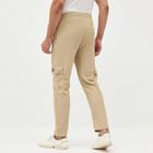 Men's Light Beige Cargo Jogger, गहरा पीला, small