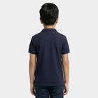 Boys Navy Blue Round Neck Casual Half Sleeve T-Shirt, नेवी ब्लू, small