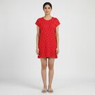 Women's Red Minimalist Nighty, लाल, small