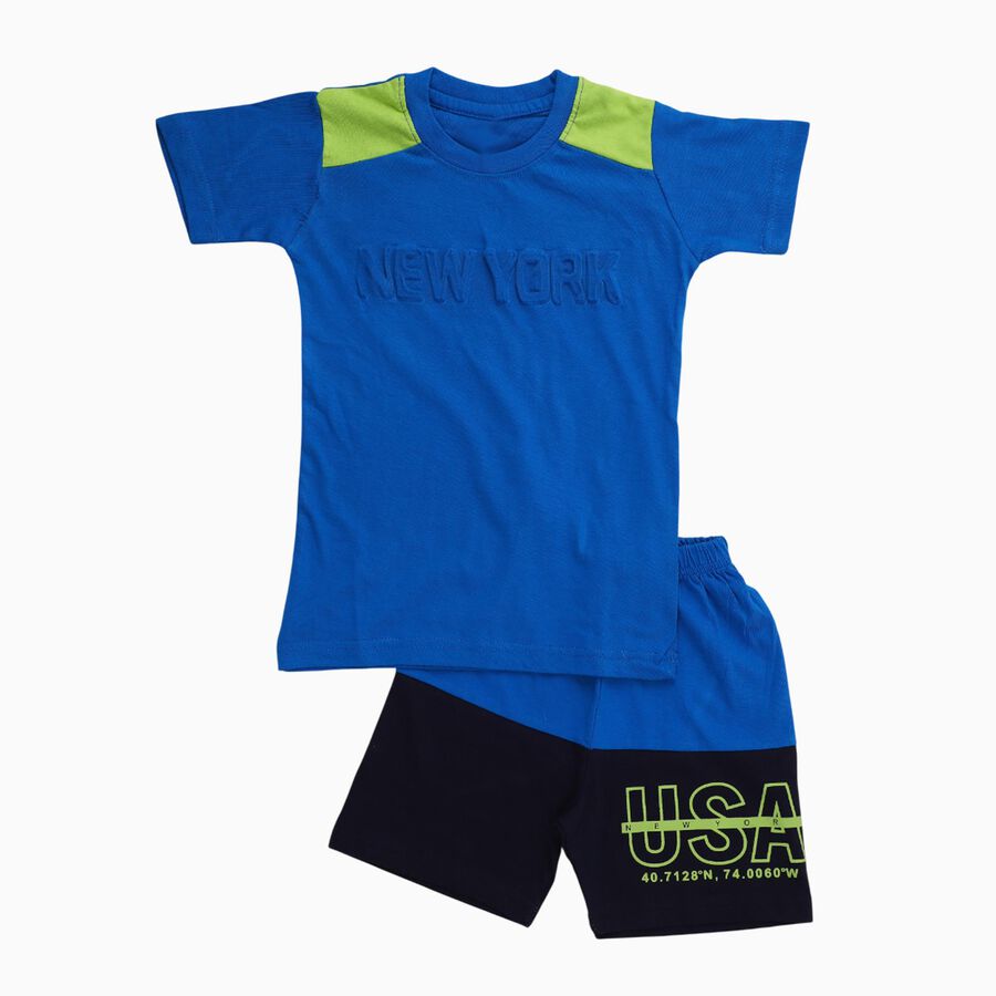 Boys' Knit Baba Suit, रॉयल ब्लू, large image number null