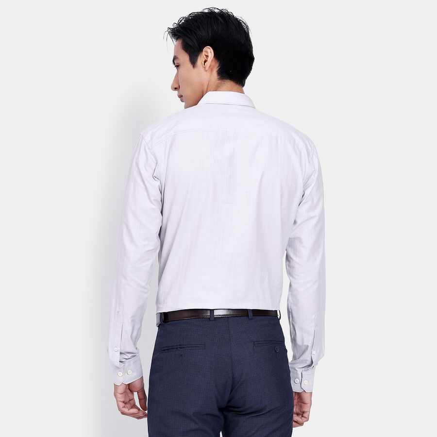 Men's 100% Cotton Casual Shirt, Light Grey, large image number null