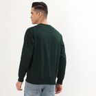 Men's Dark Green Crew Neck Graphic Sweatshirt, Dark Green, small image number null