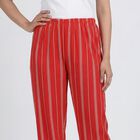 Women's Red Solid Elastic Waist Pyjama, Red, small