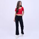 Women's Jet Black Bootcut Fit High-Rise Jeans, Black, small image number null