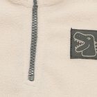 Boys' Beige Mandarin Collar Solid Baba Suit, Beige, small image number null