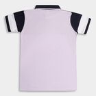 Boys' Light Lilac Collar Half Sleeves T-Shirt, Lilac, small image number null