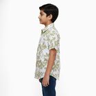Boys' Muted Olive Green Cotton Half Sleeve Classic Collar Casual Shirt, ओलिव, small image number null