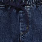 Boys' Dark Blue Cargo Fit Elastic Waist Jeans, मध्यम नीला, small image number null