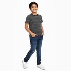 Boys Black Crew Neck Casual Half Sleeve T-Shirt, काला, small image number null