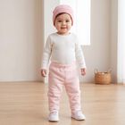 Infants Pink Straight Fit Solid Pyjama, हल्का गुलाबी, small