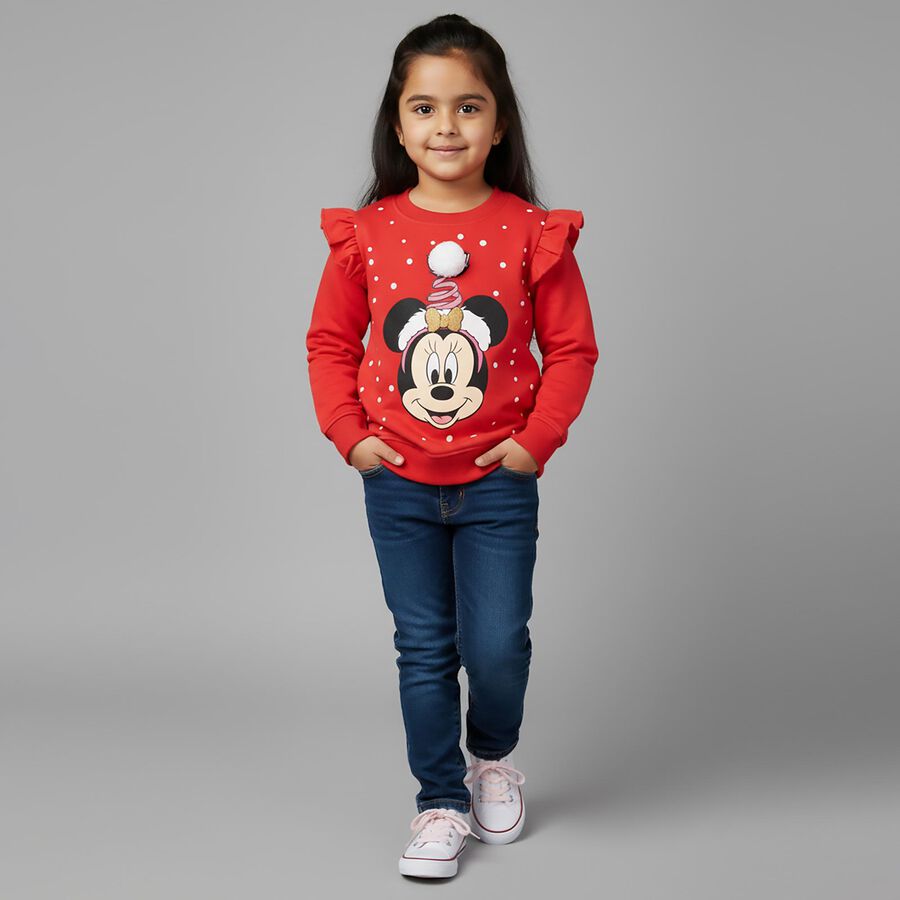 Girls' Sweatshirt, Red, large image number null