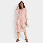 3/4Th Sleeves Flared Kurta, Peach, small image number null