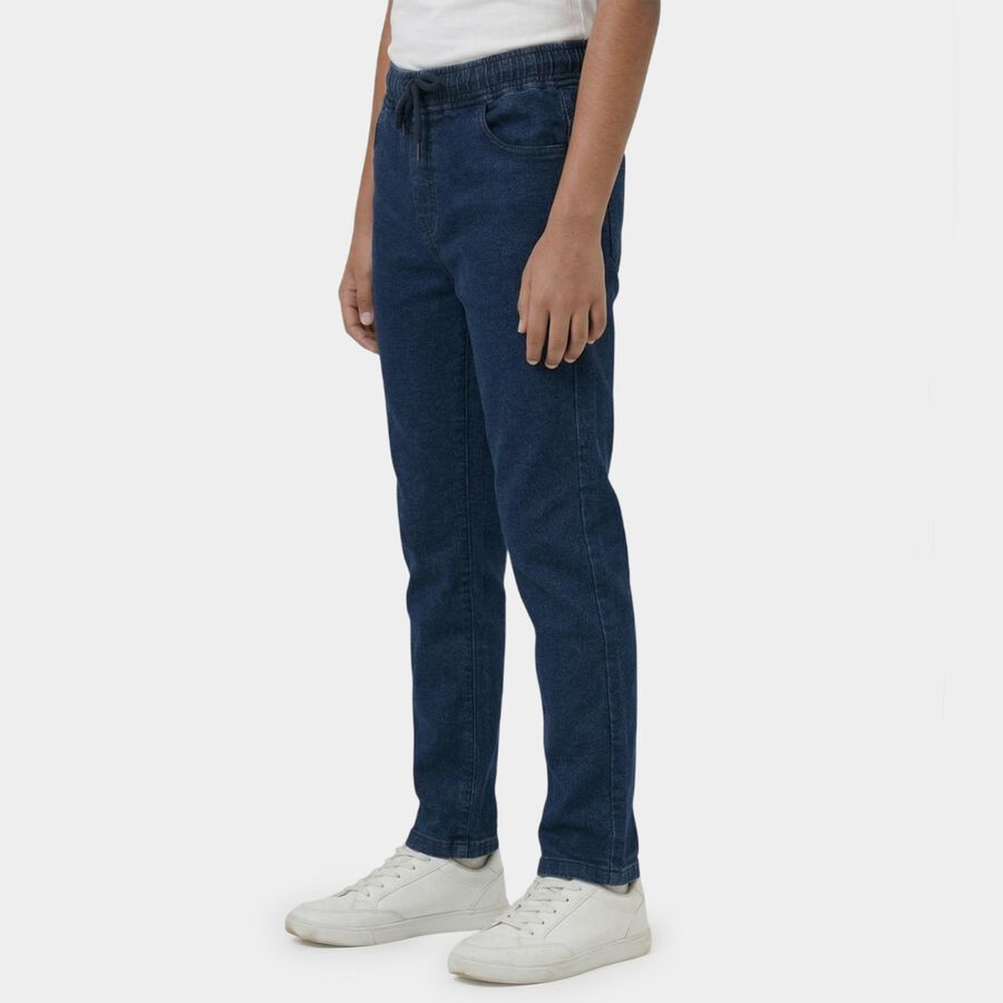 Boys' Dark Blue Regular Fit Jeans, गहरा नीला, large