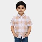 Boys Beige Cotton Half Sleeve Classic Casual Shirt, Beige, small image number null