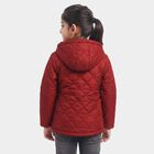 Girls' Wine Hooded Puffer Jacket, Wine, small