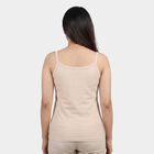 Women's Beige Cotton Scoop Neck Classic Slips, गहरा पीला, small
