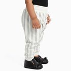 Infants White Striped Cotton Elastic Waist Pyjama, ऑफ व्हाइट, small image number null
