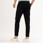 Men's Jet Black Slim Fit Cargo Joggers, काला, small image number null