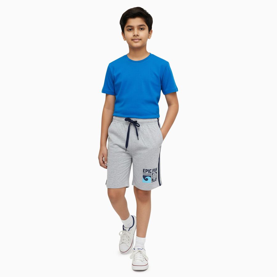 Boys' Bermuda, Melange Light Grey, large image number null