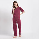 Cotton Printed Night Suit, Maroon, small image number null