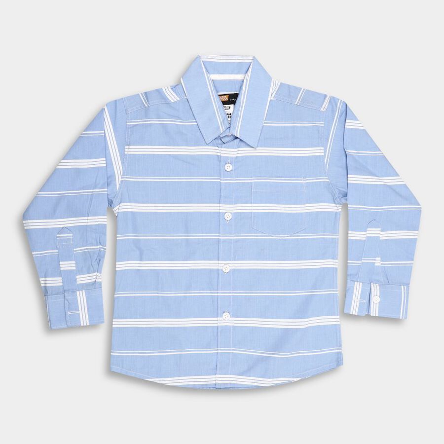 Boys' Cotton Casual Shirt, Light Blue, large image number null