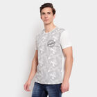 Solid Round Neck T-Shirt, Melange Light Grey, small image number null
