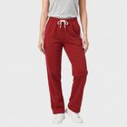 Women's Maroon Straight Fit Side-Striped Track Pants, Maroon, small