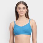 Ladies' 100% Cotton Bra , Dark Blue, small image number null