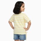 Girls Soft Yellow Round Neck Casual T-Shirt, पीला, small