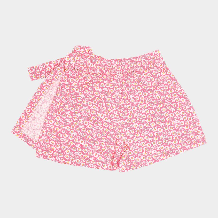 Girls Cotton Skirt, Pink, large image number null